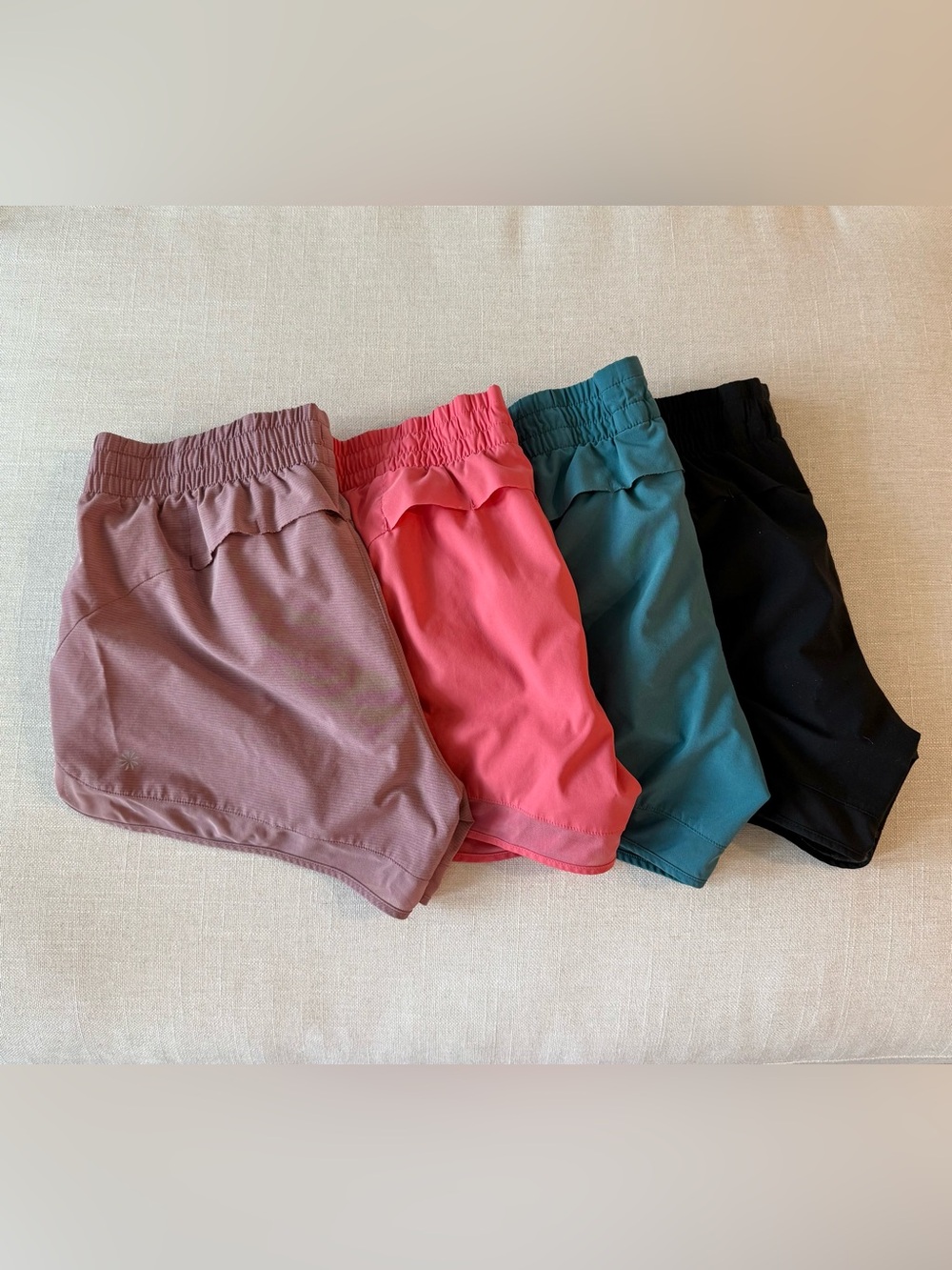 Athleta Girls Athletic Ruffle Waist Shorts - Mauve, Coral, Teal, Black